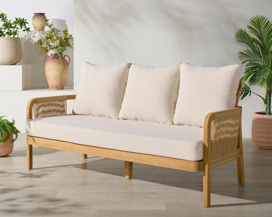 SwayLiving SwayLiving Rogers Teak And Hyacinth Patio Sofa