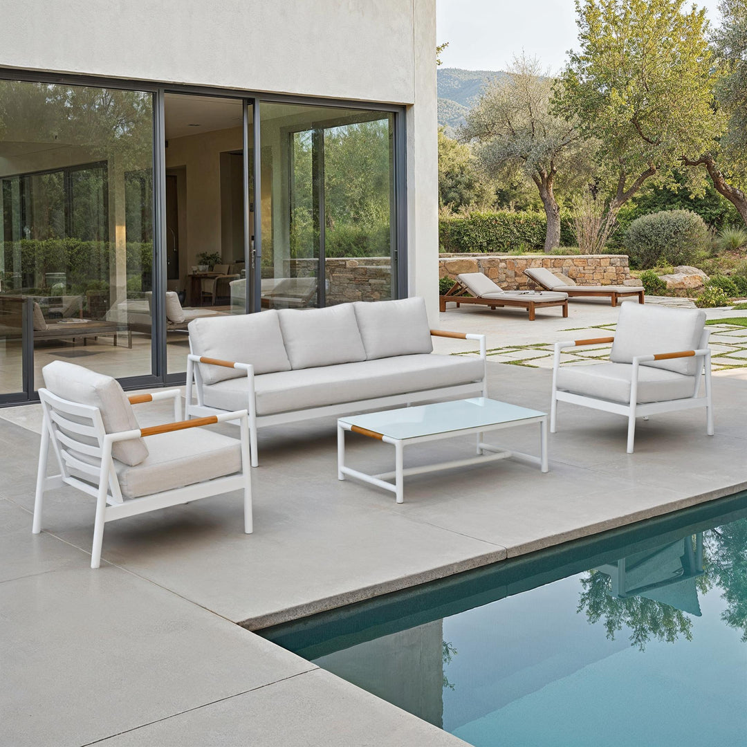 SwayLiving SwayLiving Chryssa Aluminum And Teak Patio Sofa