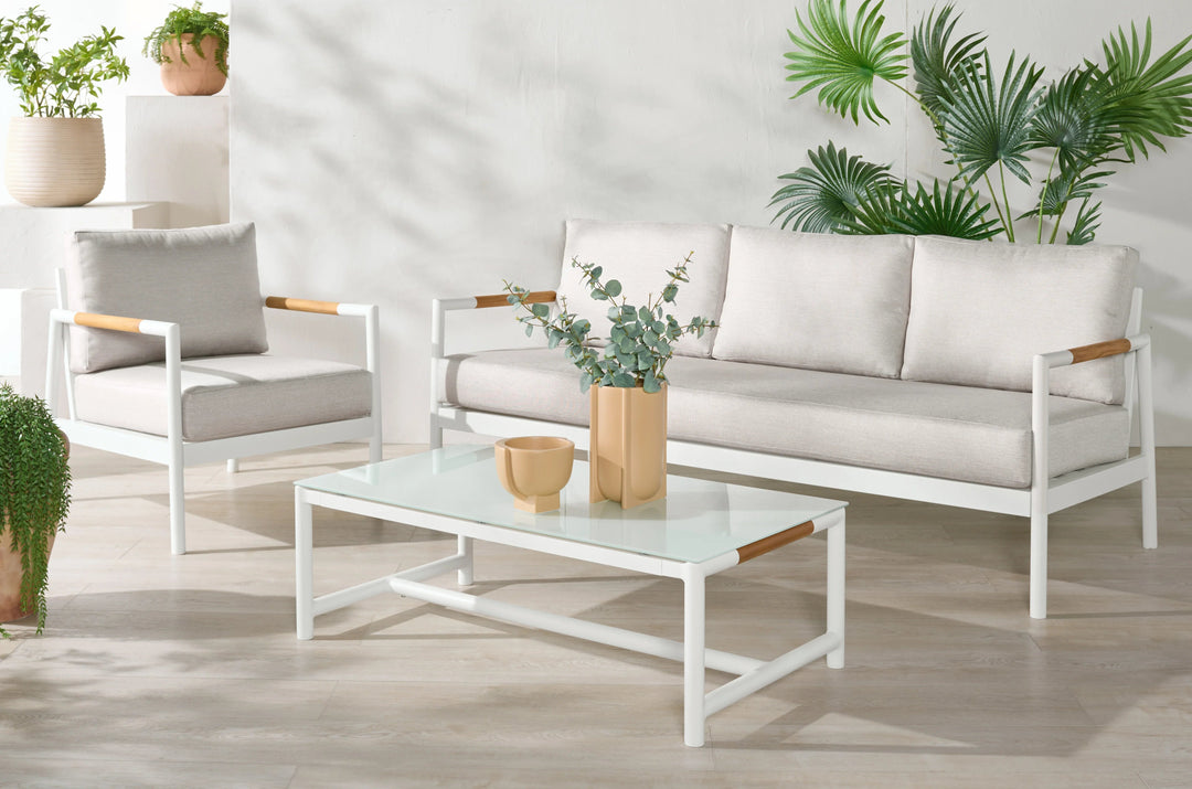 SwayLiving SwayLiving Chryssa Aluminum And Teak Patio Sofa