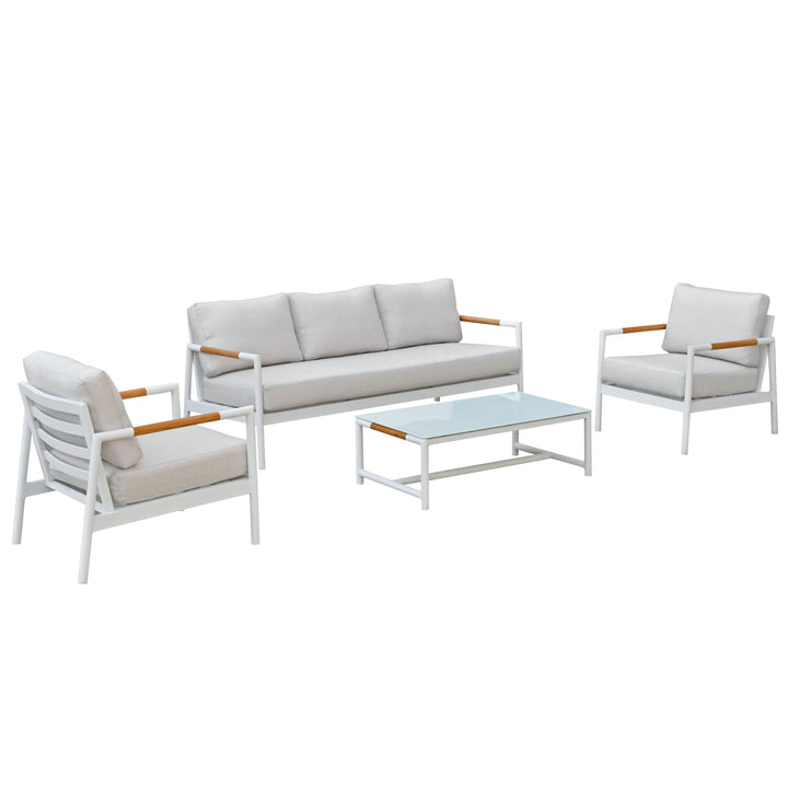 SwayLiving SwayLiving Chryssa Aluminum And Teak Patio Sofa