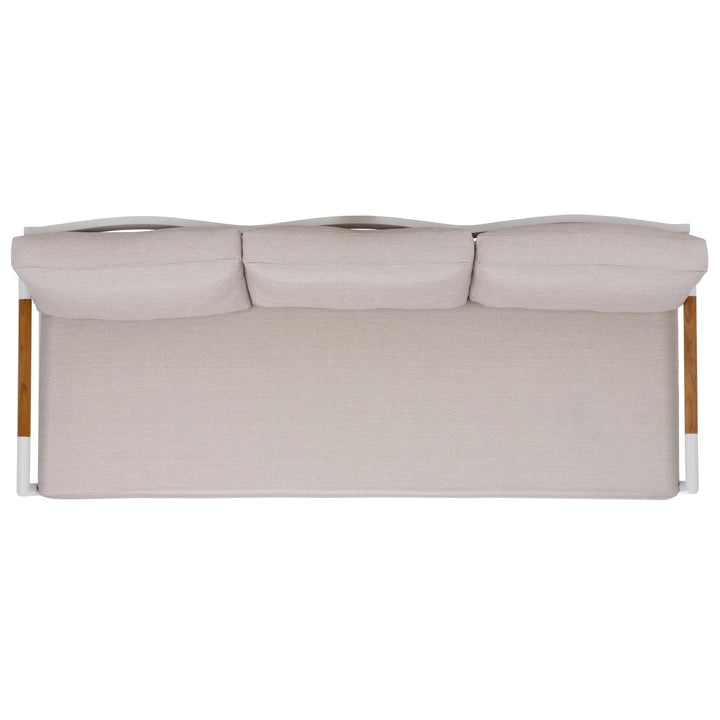 SwayLiving SwayLiving Chryssa Aluminum And Teak Patio Sofa