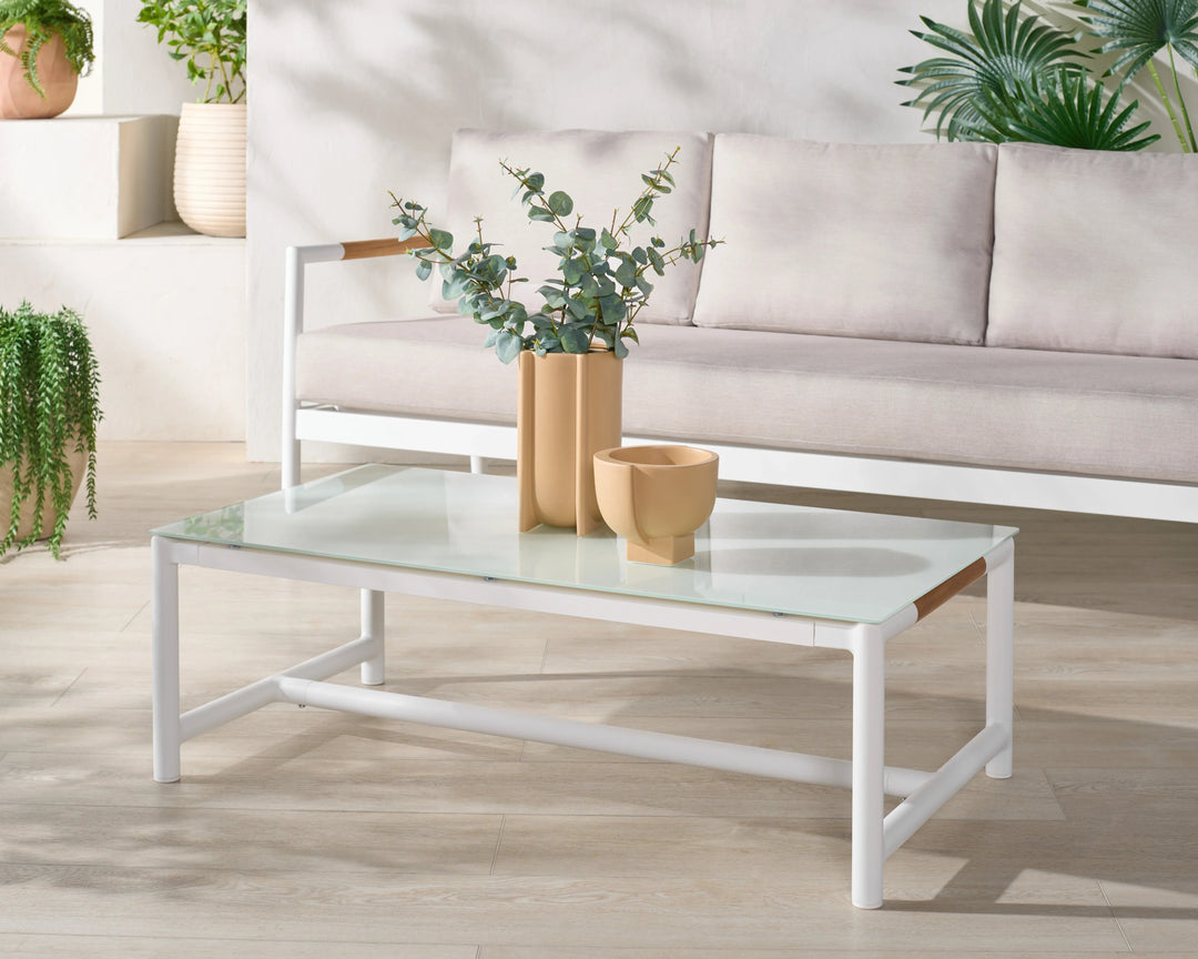 SwayLiving SwayLiving Chryssa Aluminum And Teak Patio Coffee Table