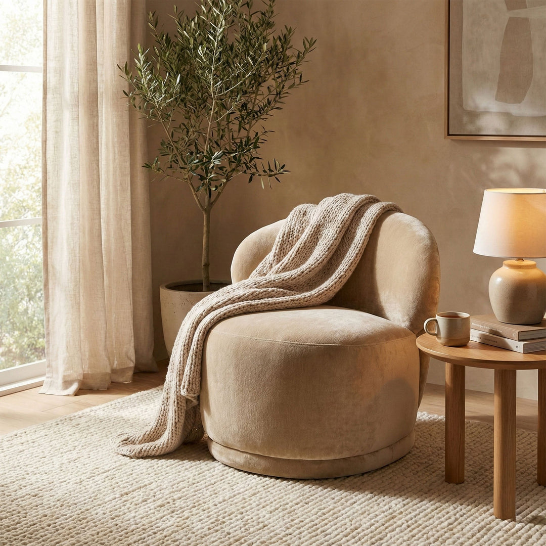 Distressed Velvet Natural