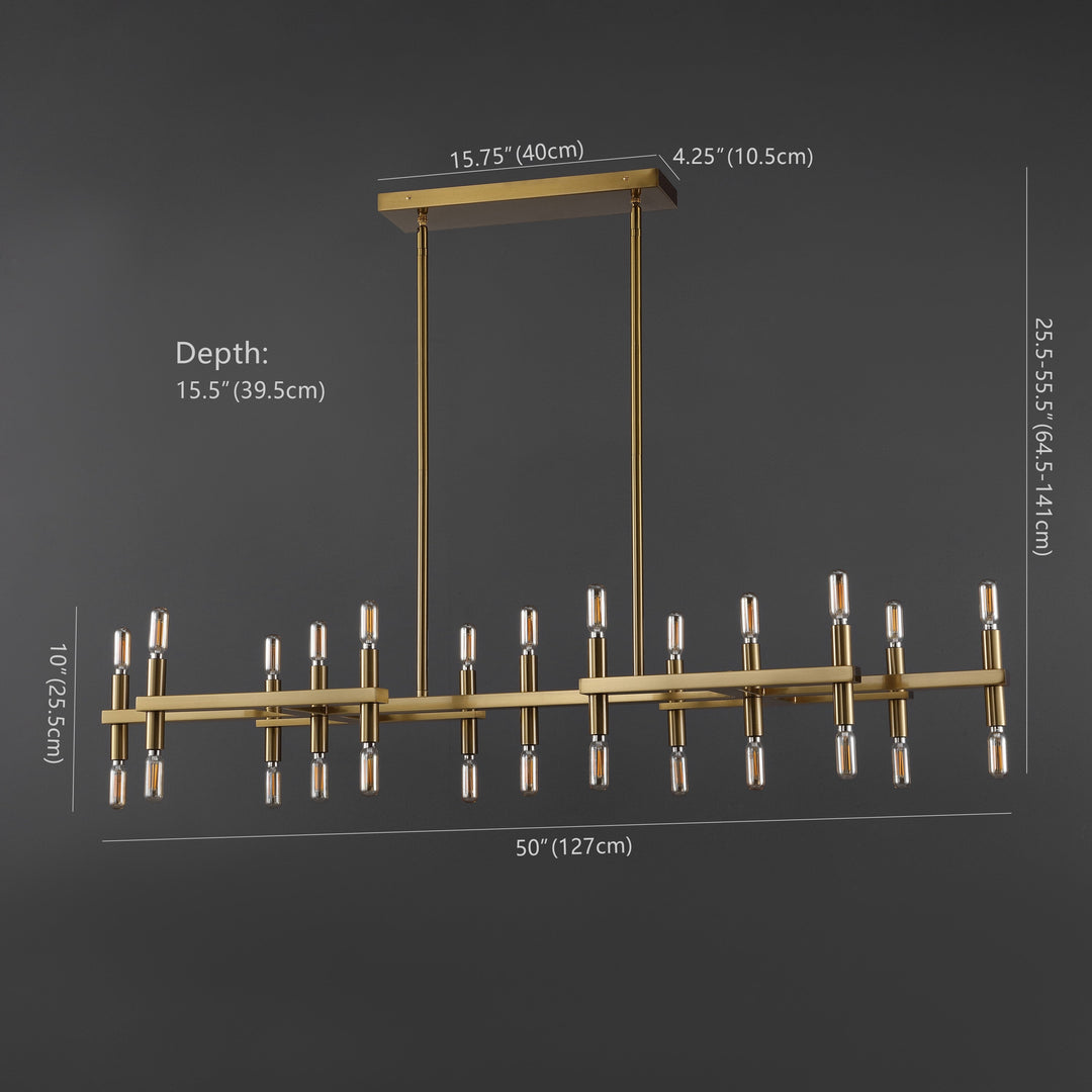GOLD / 50" X 15.5" X 25.5 / 55.5"