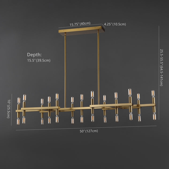 GOLD / 50" X 15.5" X 25.5 / 55.5"