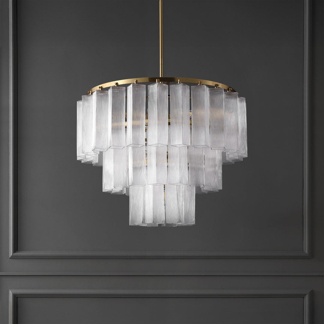 SwayLiving Kelcie Tiered Glass Chandelier