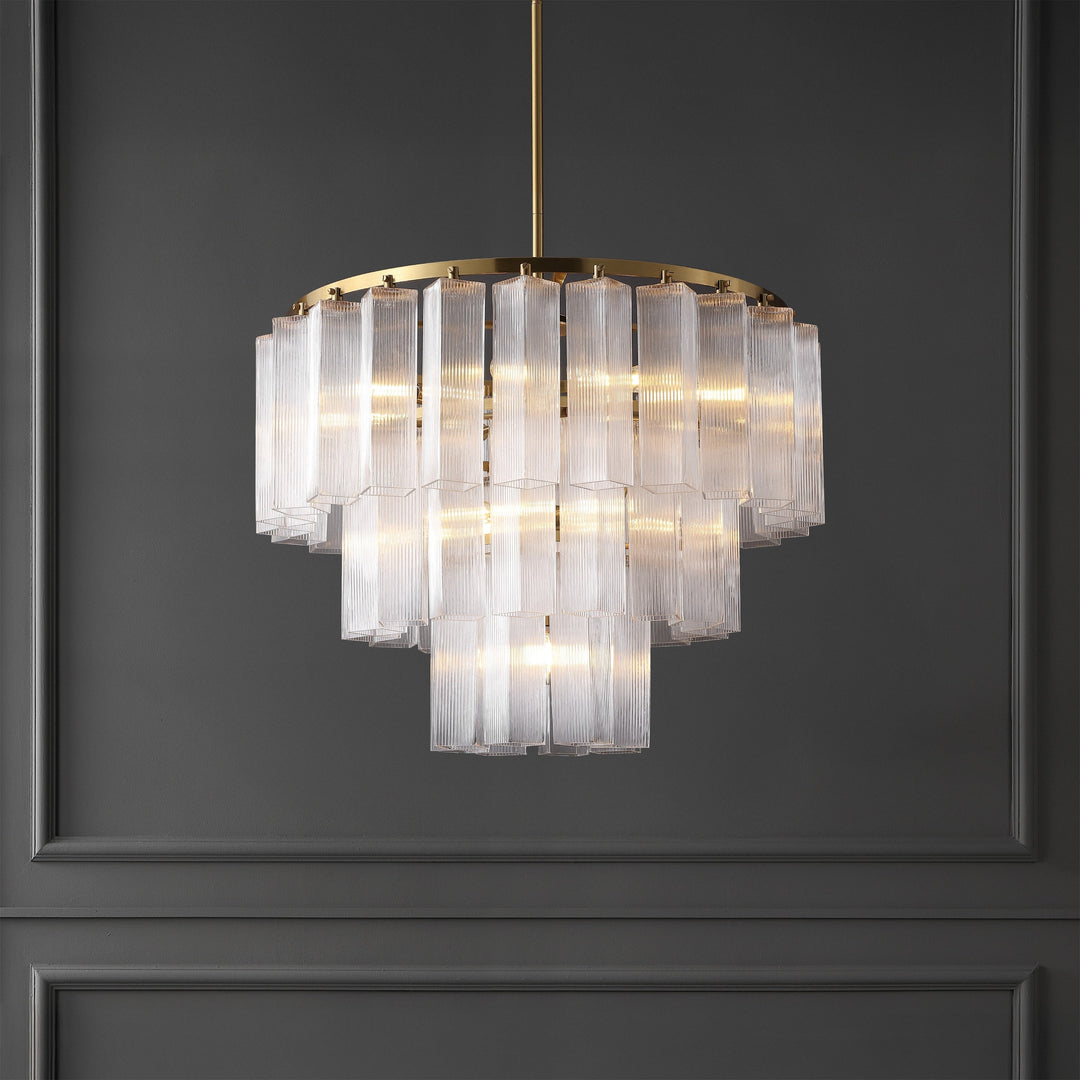 SwayLiving Kelcie Tiered Glass Chandelier
