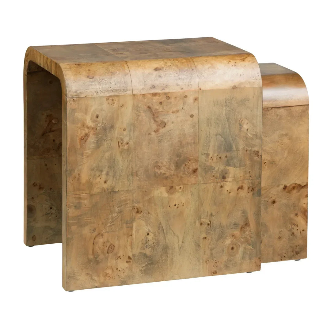 SwayLiving 2 Piece Richmond Mappa Burl Nested Tables ACCENT TABLES