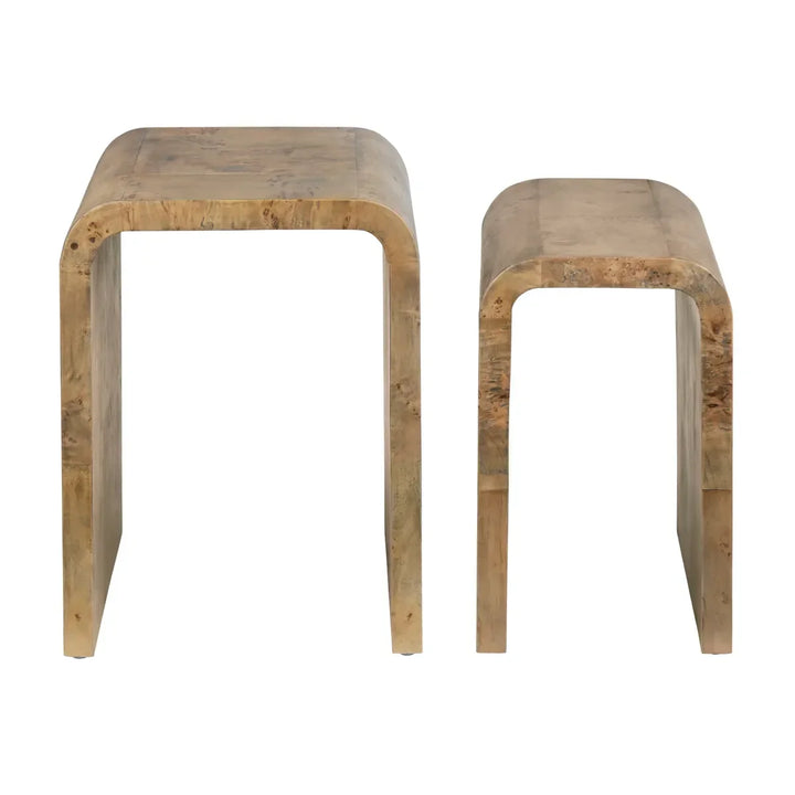 SwayLiving 2 Piece Richmond Mappa Burl Nested Tables ACCENT TABLES