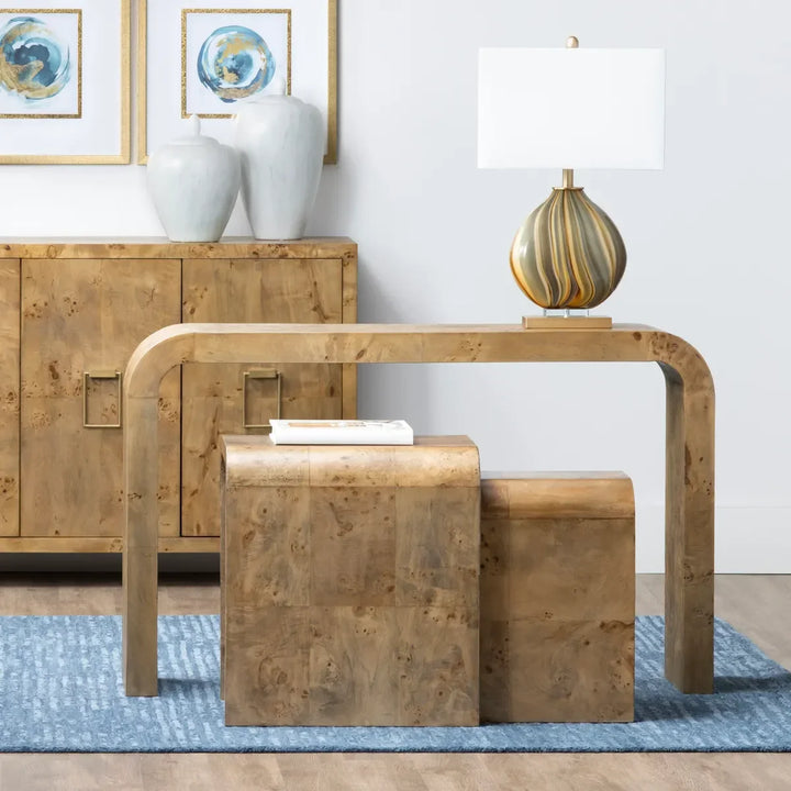 SwayLiving 2 Piece Richmond Mappa Burl Nested Tables ACCENT TABLES