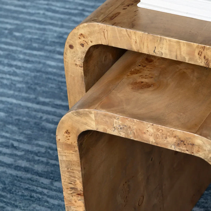 SwayLiving 2 Piece Richmond Mappa Burl Nested Tables ACCENT TABLES