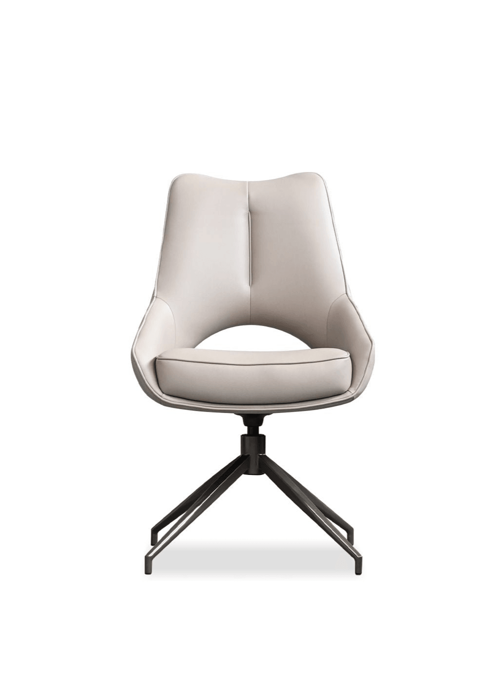 Buff Beige Leatherette/Black Powder Coated Steel Base
