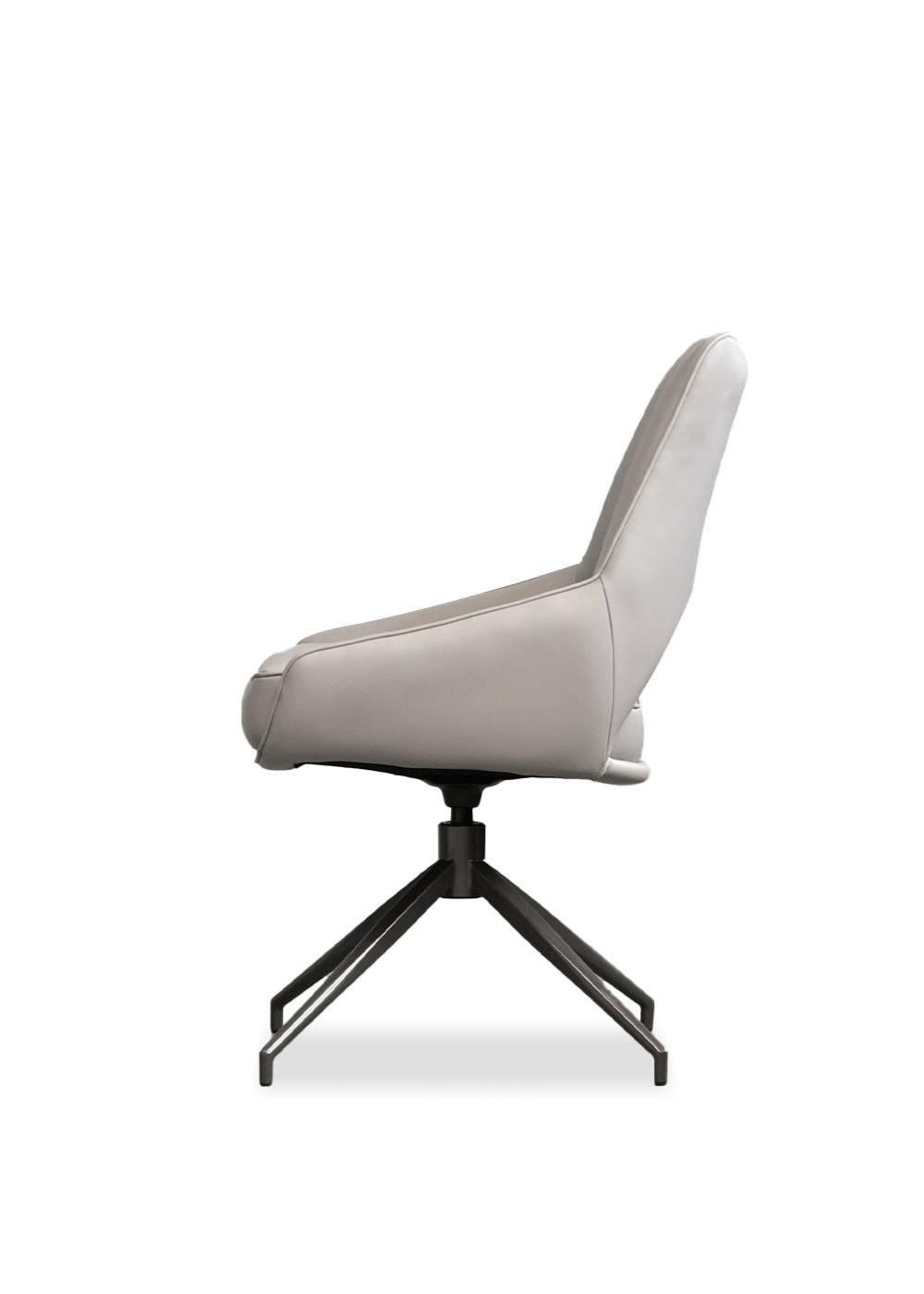 Buff Beige Leatherette/Black Powder Coated Steel Base