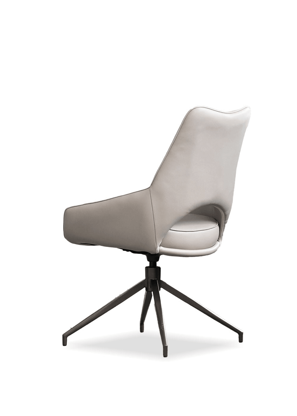 Buff Beige Leatherette/Black Powder Coated Steel Base