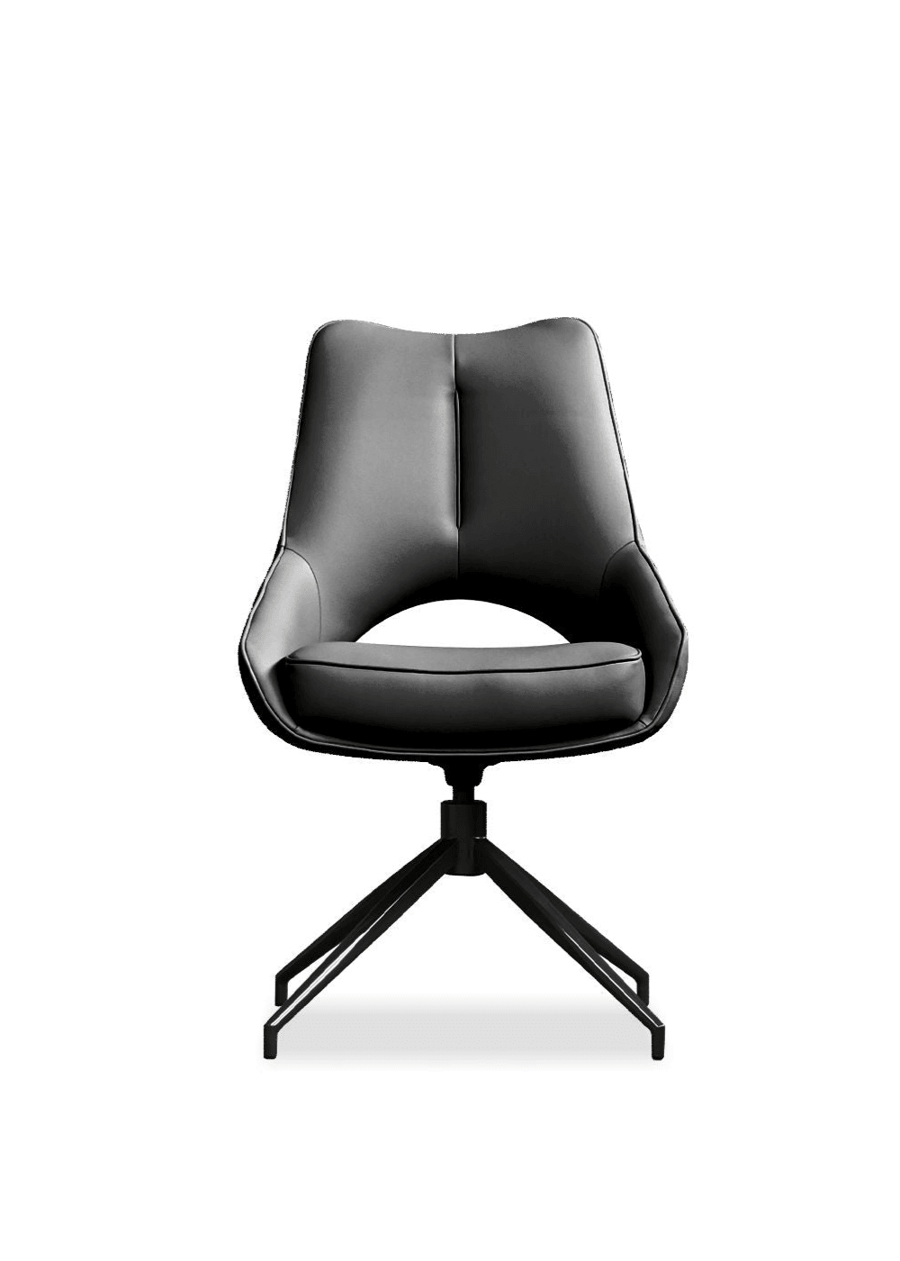 Onyx Black Leatherette/Black Powder Coated Steel Base
