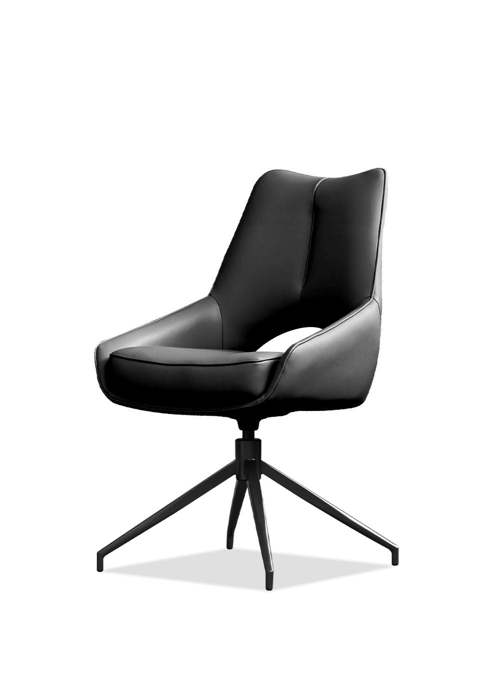 Onyx Black Leatherette/Black Powder Coated Steel Base