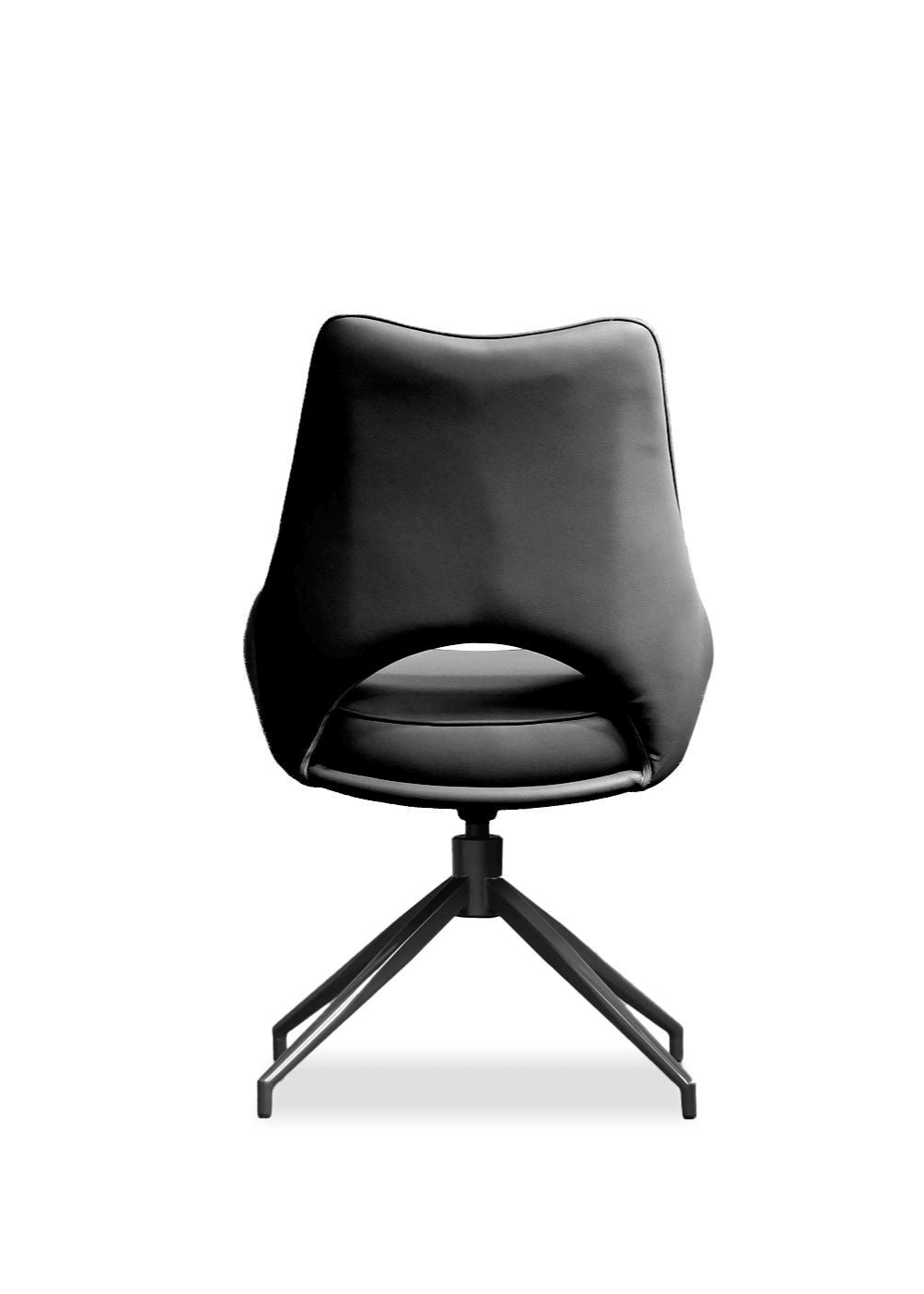 Onyx Black Leatherette/Black Powder Coated Steel Base