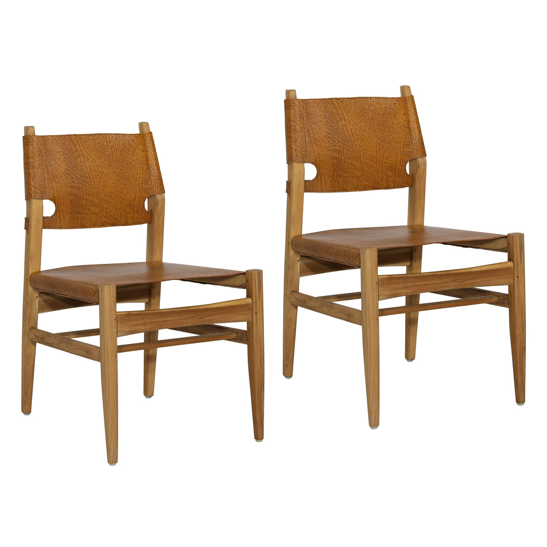 Rosanna Dining Chair Set of 2 Brown - SwayLiving