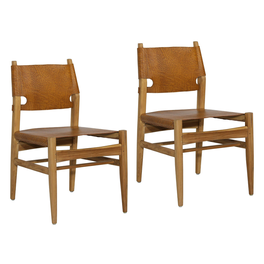 Rosanna Dining Chair Set of 2 Brown - SwayLiving