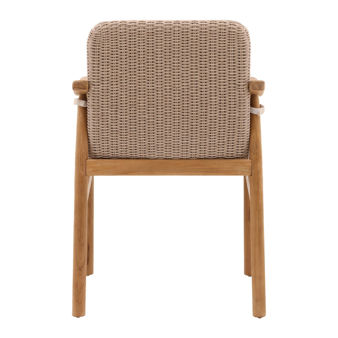 Wesley Outdoor Dining Chair Set of 2 Beige - SwayLiving