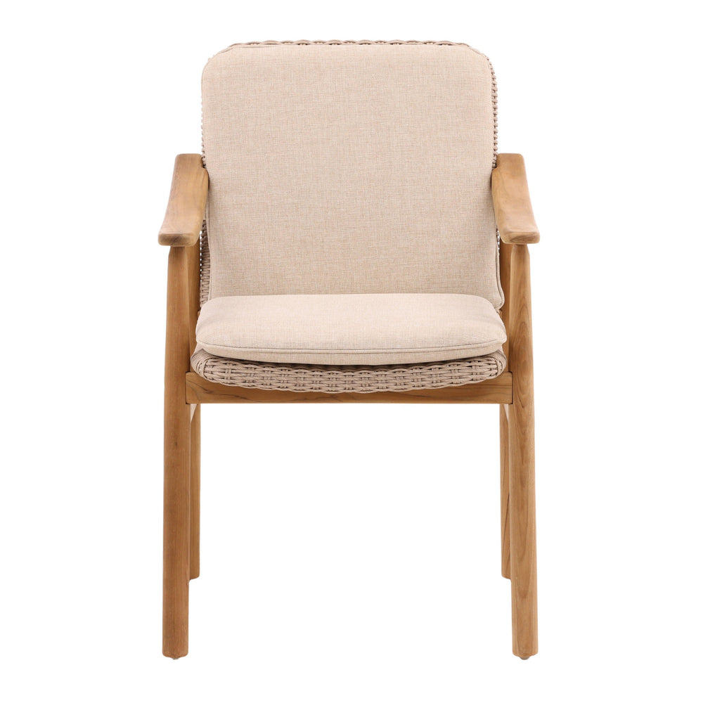 Wesley Outdoor Dining Chair Set of 2 Beige - SwayLiving