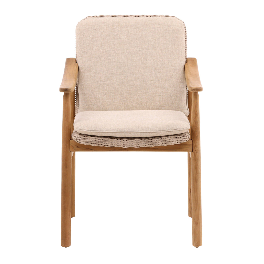 Wesley Outdoor Dining Chair Set of 2 Beige - SwayLiving