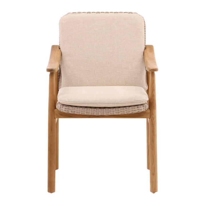 Wesley Outdoor Dining Chair Set of 2 Beige - SwayLiving