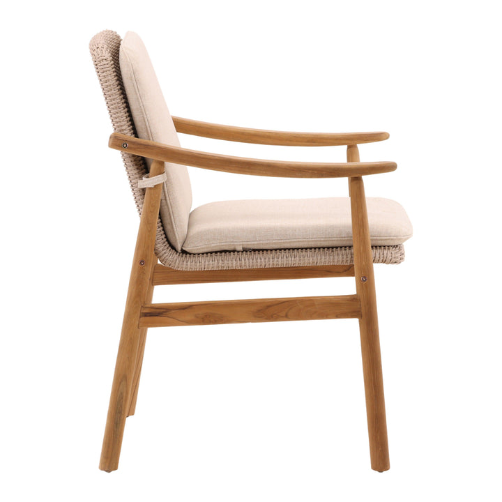Wesley Outdoor Dining Chair Set of 2 Beige - SwayLiving