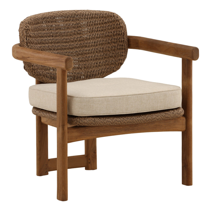 Alba Outdoor Occasional Chair Light Brown — Front Three-Quarter