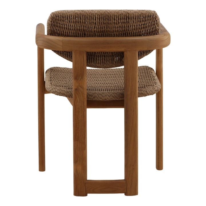 Alba Outdoor Dining Chair Light Brown — Back