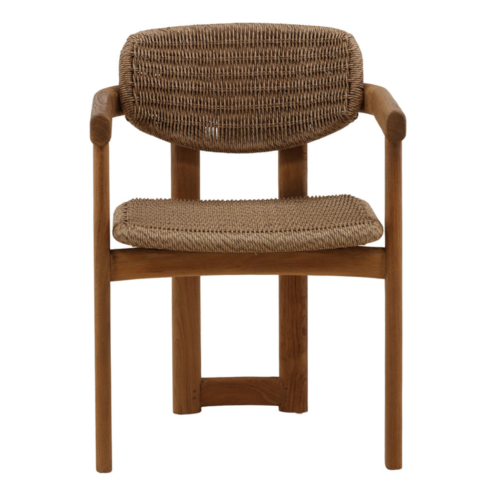Alba Outdoor Dining Chair Light Brown — Front