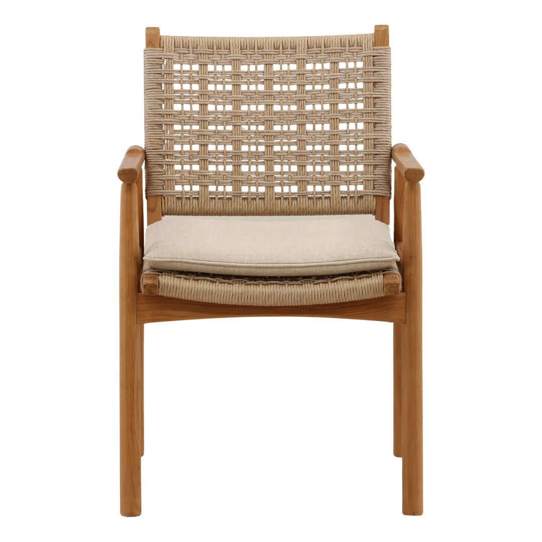 Aleah Outdoor Dining Chair Set of 2 Natural — Front