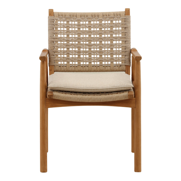 Aleah Outdoor Dining Chair Set of 2 Natural — Front