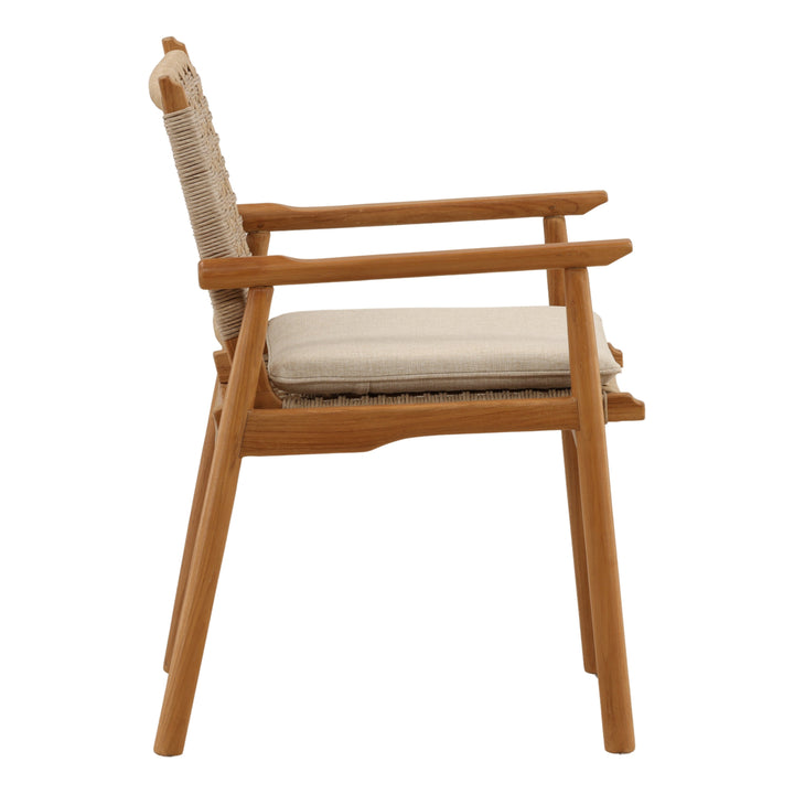 Aleah Outdoor Dining Chair Set of 2 Natural — Profile