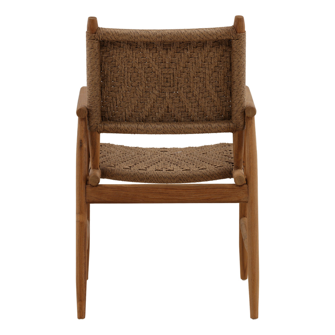 Arya Outdoor Dining Chair Set of 2 Light Brown — Back