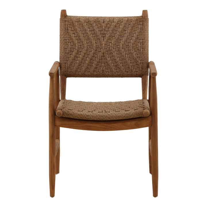 Arya Outdoor Dining Chair Set of 2 Light Brown — Front