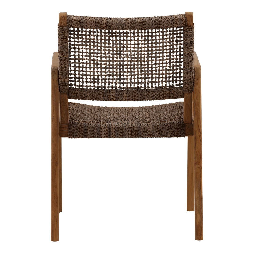 Camelia Outdoor Dining Chair Set of 2 Light Brown — Back