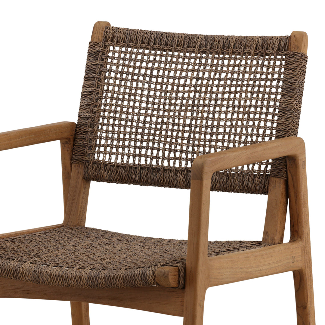 Camelia Outdoor Dining Chair Set of 2 Light Brown — Detail 1