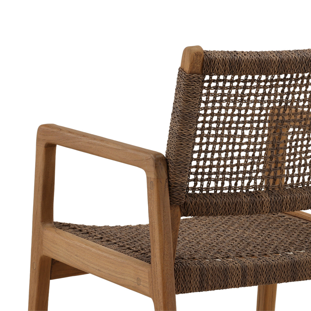 Camelia Outdoor Dining Chair Set of 2 Light Brown — Detail 2