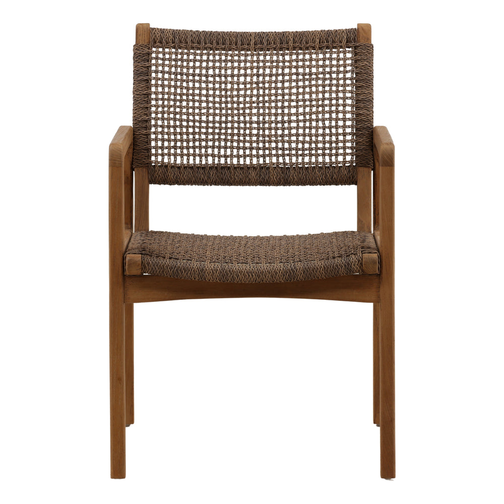 Camelia Outdoor Dining Chair Set of 2 Light Brown — Front