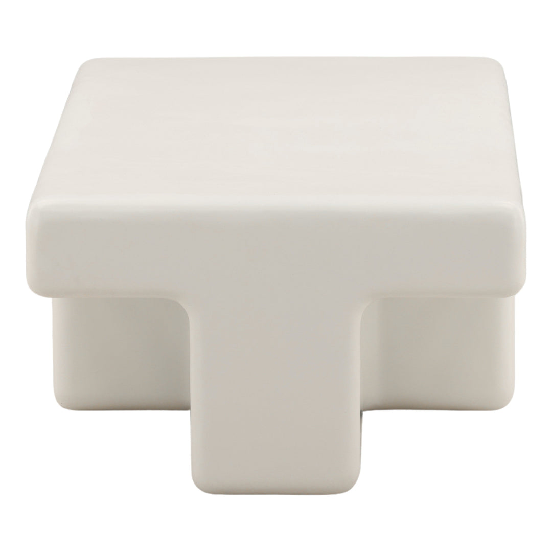 Teoh Outdoor Coffee Table White — Profile