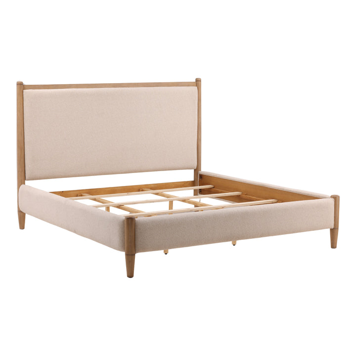 Nexus Bed King Cream — Back Three-Quarter