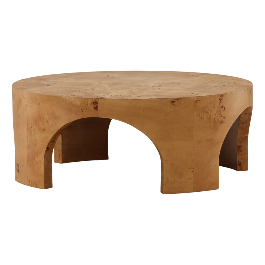 Pauletta Coffee Table Burl — Front Three-Quarter