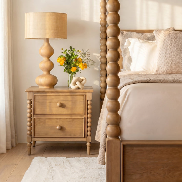 Marcelina Bed Queen Natural — Lifestyle