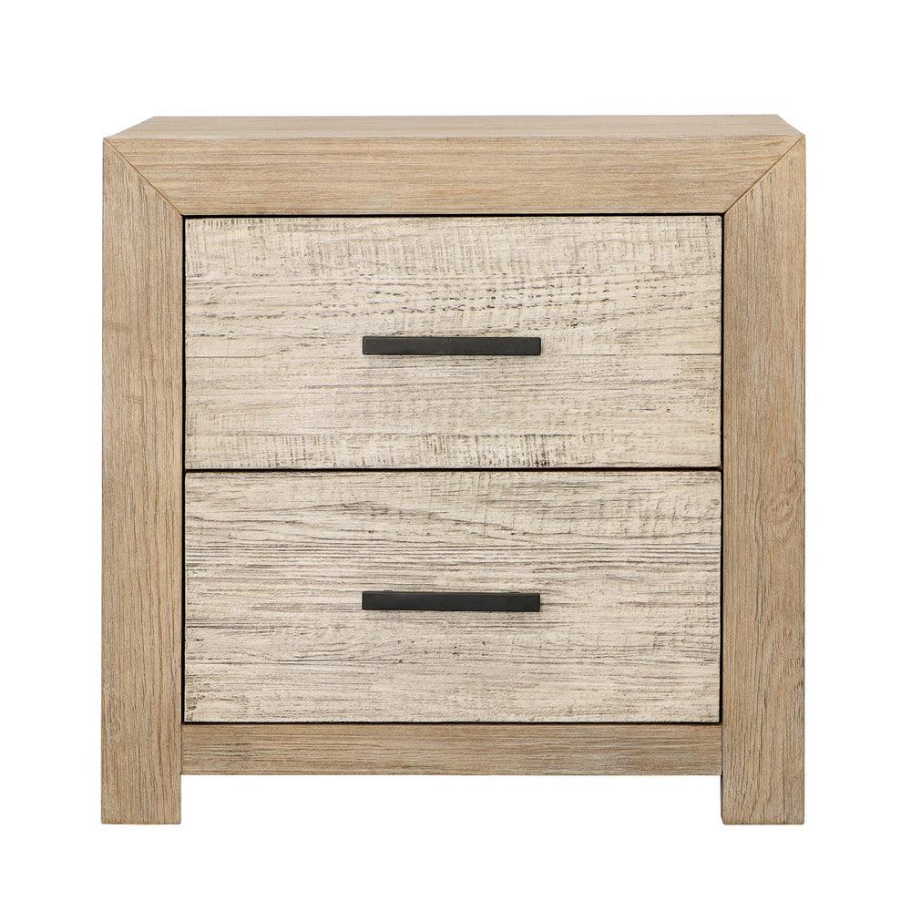 Rue Double Drawer Nightstand Light Warm Wash - SwayLiving