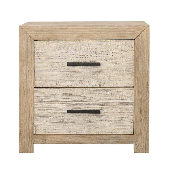 Rue Double Drawer Nightstand Light Warm Wash - SwayLiving