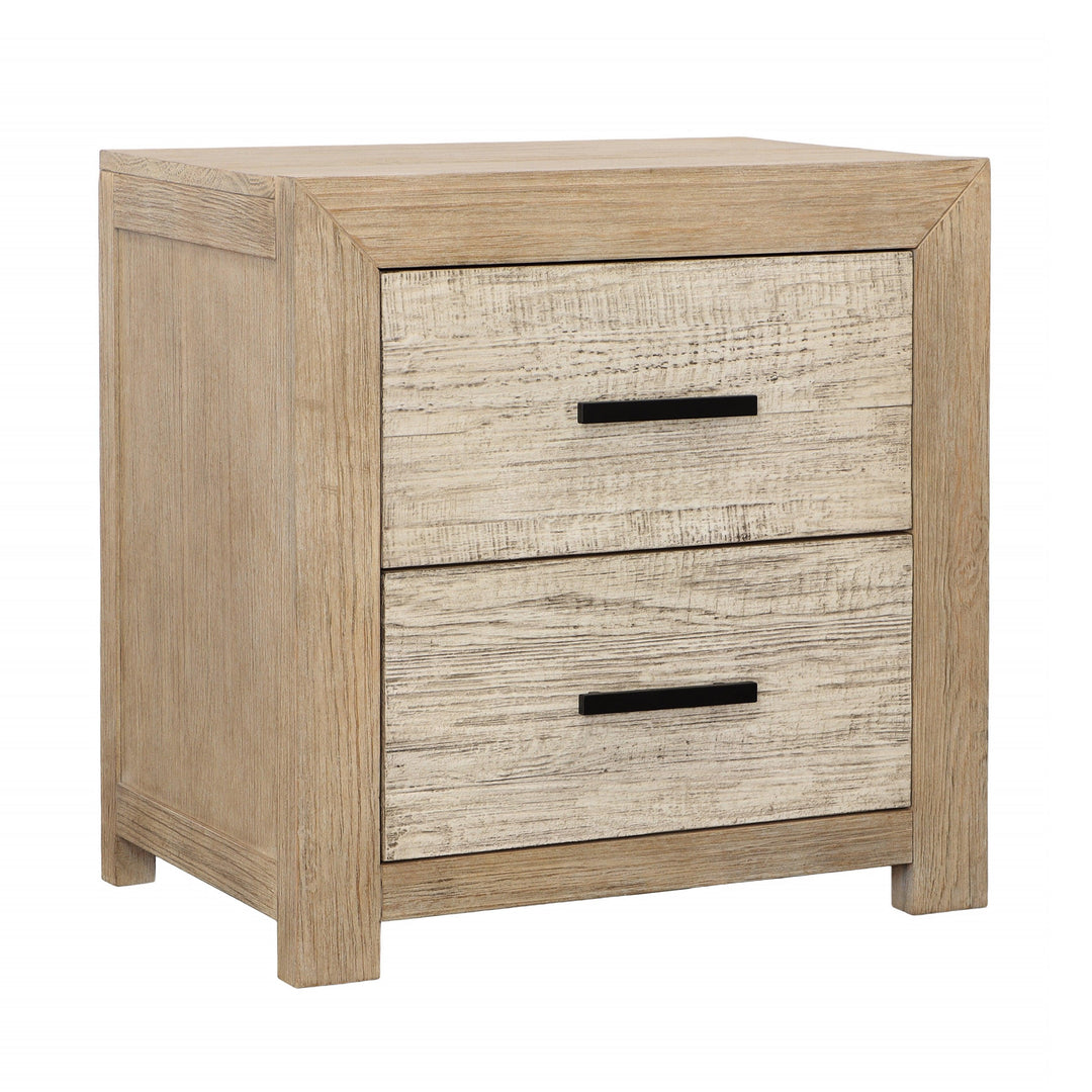 Rue Double Drawer Nightstand Light Warm Wash - SwayLiving