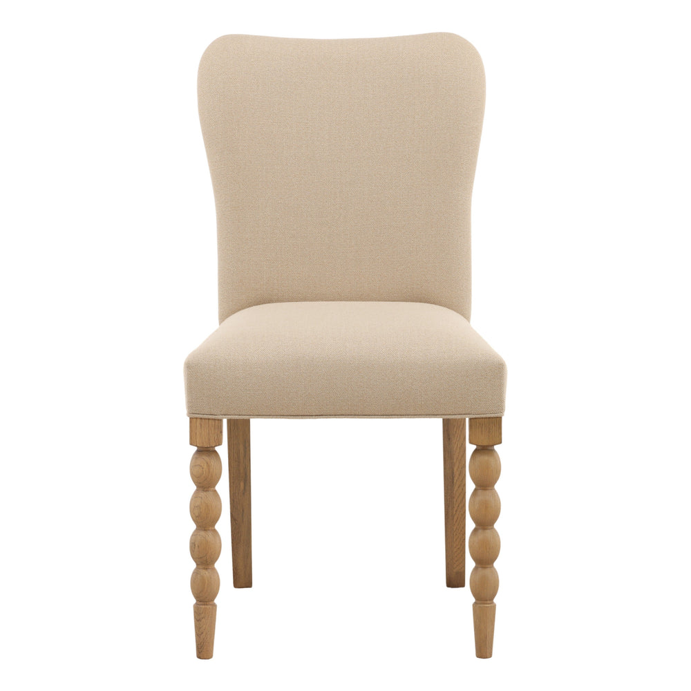 Marcelina Dining Chair Set of 2 Beige — Front