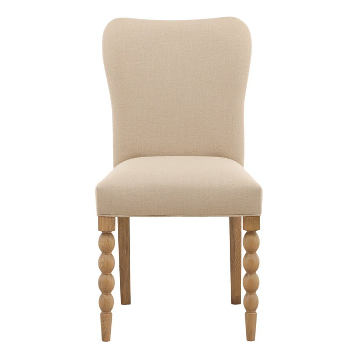Marcelina Dining Chair Set of 2 Beige — Front