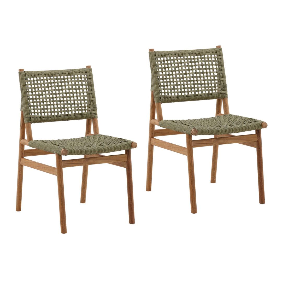 Francina Outdoor Dining Chair Set of 2 Green - SwayLiving